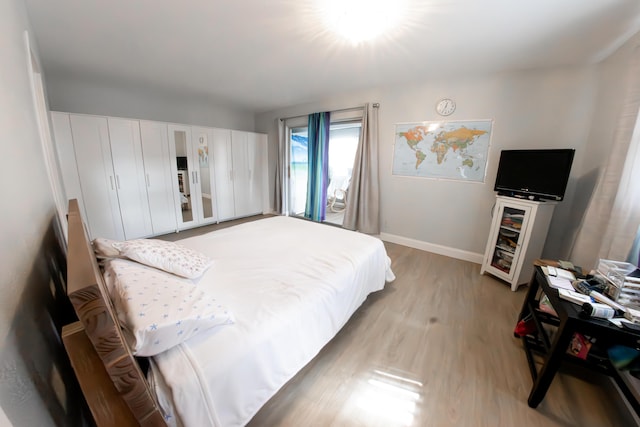 bedroom featuring light hardwood / wood-style flooring