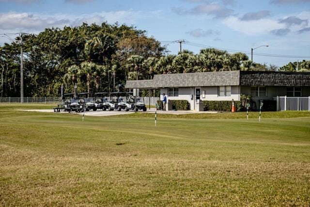 view of community with a lawn