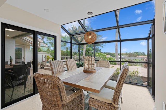 view of sunroom