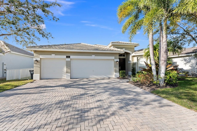 view of front facade with a garage