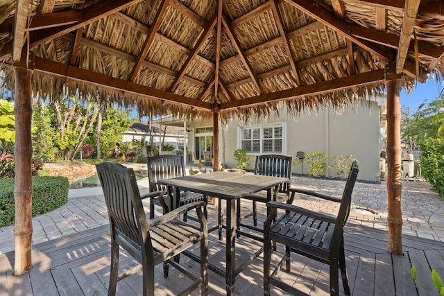 view of patio / terrace with a gazebo