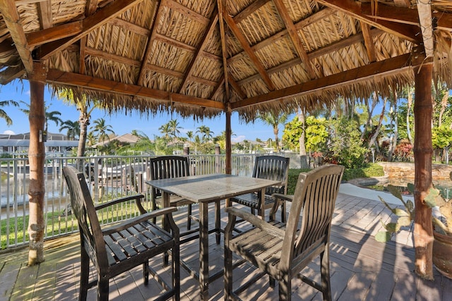 view of patio / terrace with a gazebo