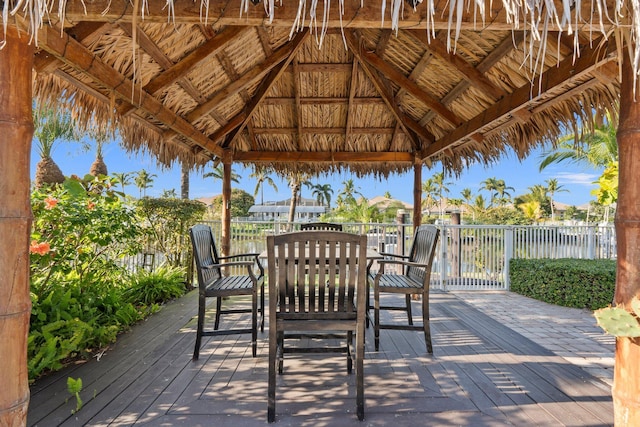 deck with a gazebo