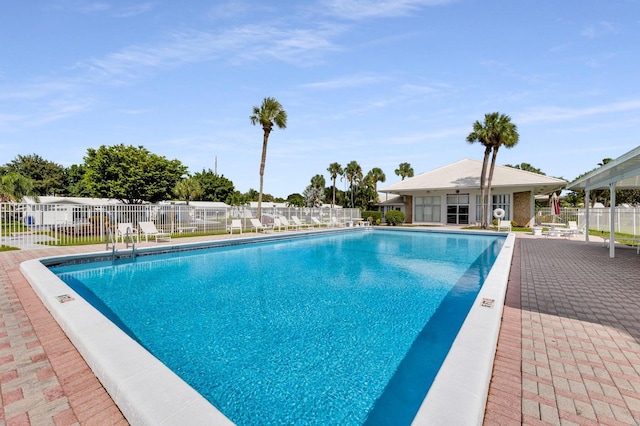 community pool with fence