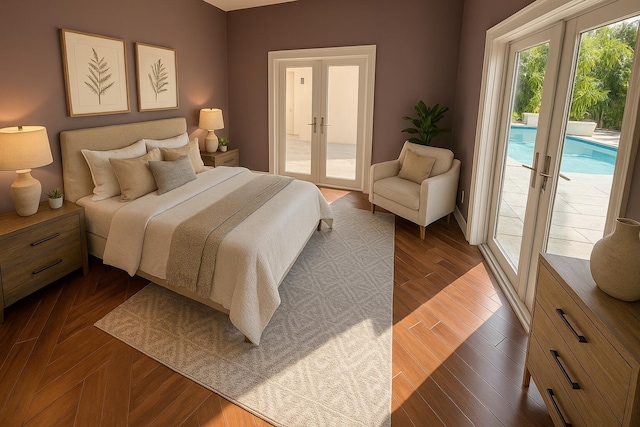 14717 11th Ter, Loxahatchee Groves, FL 33470 - bedroom with french doors, access to outside, and baseboards