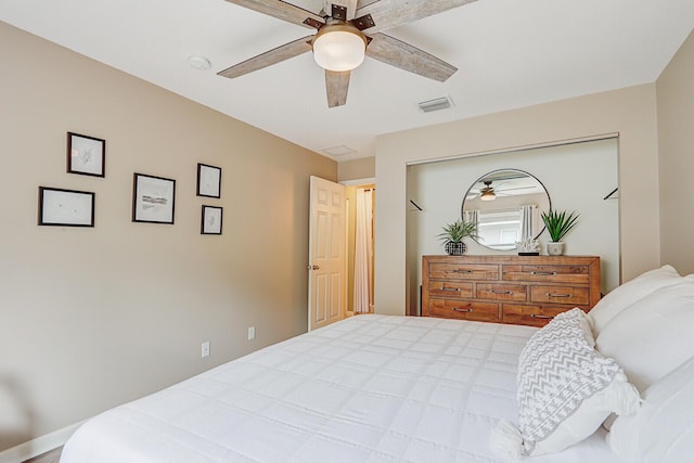 bedroom with ceiling fan