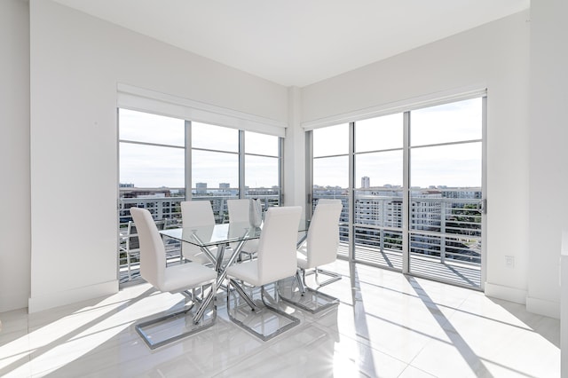 dining area with plenty of natural light