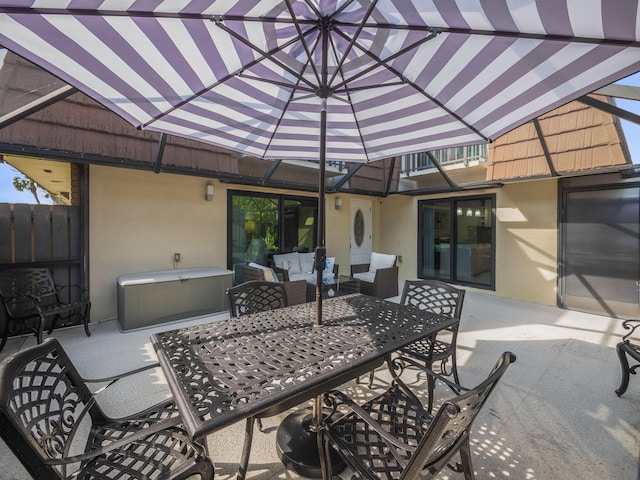 view of patio / terrace with an outdoor living space