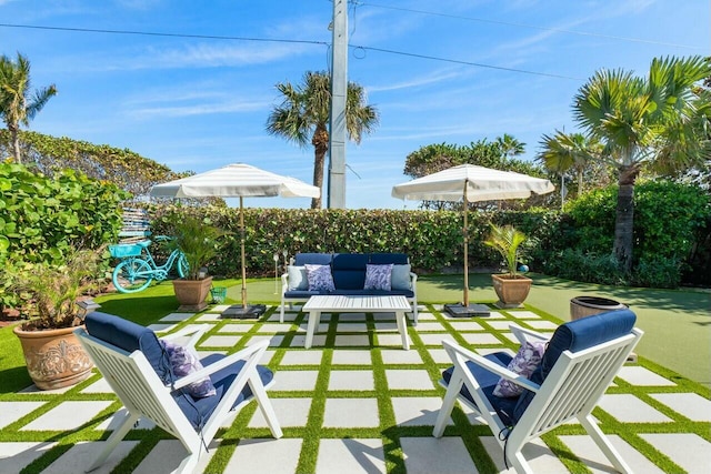 view of patio / terrace with an outdoor hangout area