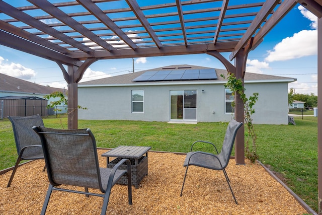 exterior space featuring a pergola