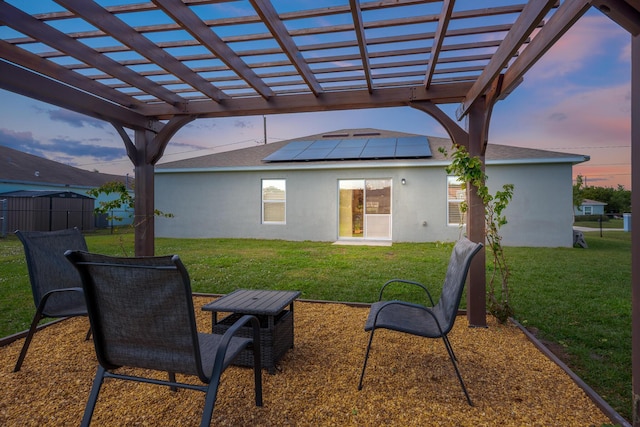 exterior space featuring a pergola