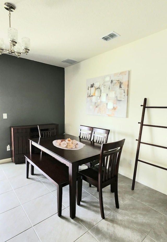 view of tiled dining room