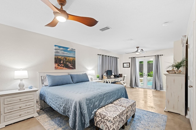 812 NW 26th St, Wilton Manors, FL 33311 - bedroom featuring access to exterior and a ceiling fan