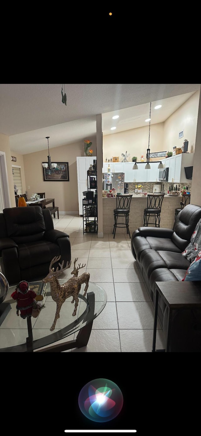 view of tiled living room