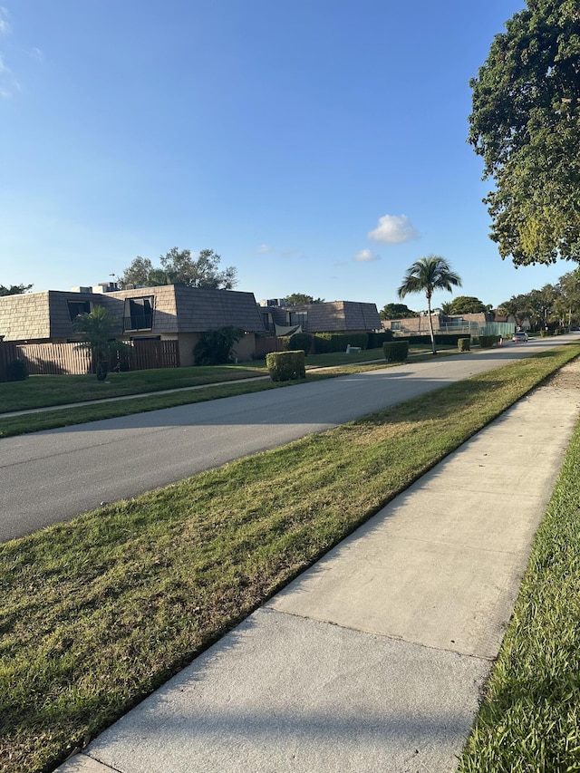 view of road featuring sidewalks