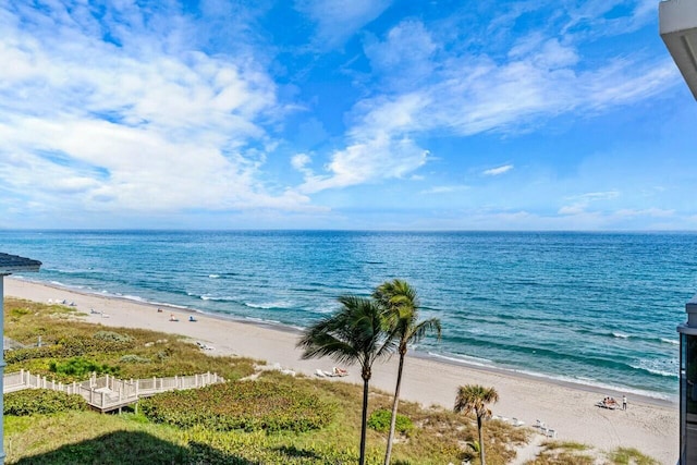 water view featuring a beach view