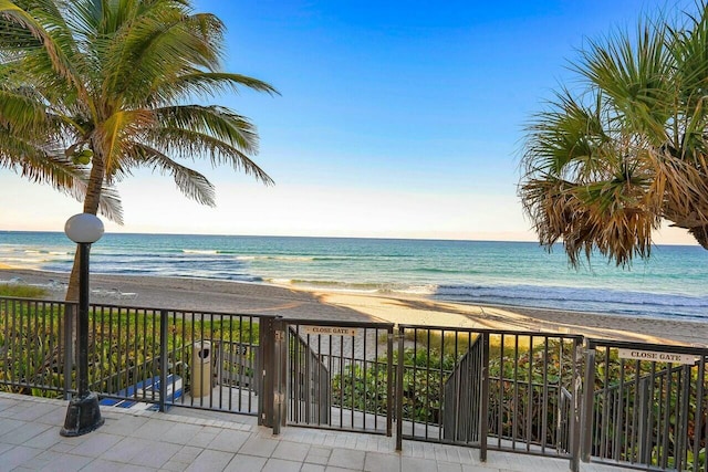 property view of water with a beach view