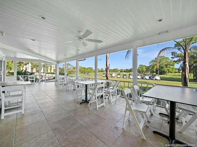 view of patio / terrace featuring ceiling fan