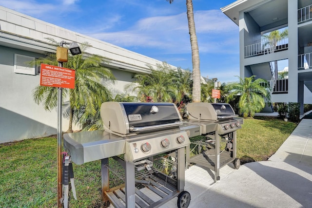 view of patio with area for grilling