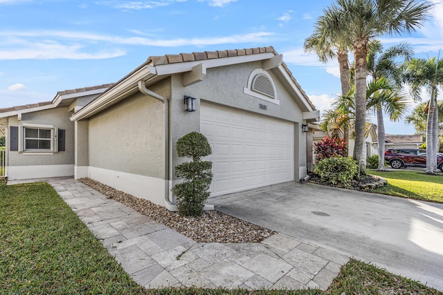 view of home's exterior with a garage