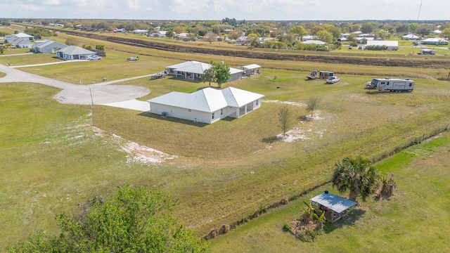 aerial view with a rural view