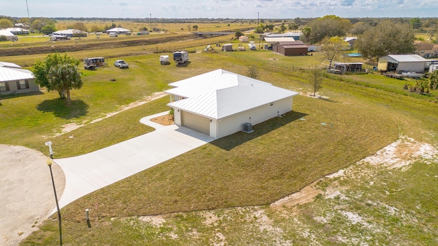 drone / aerial view with a rural view