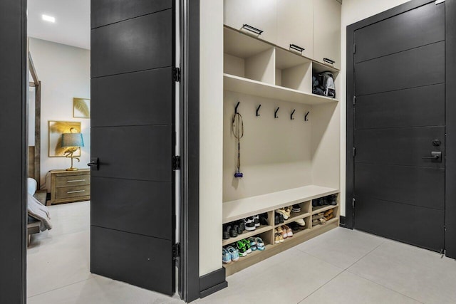 mudroom featuring light tile patterned floors