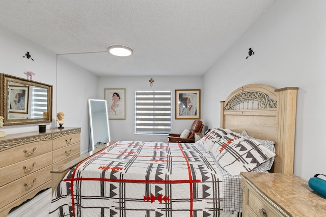 bedroom with a textured ceiling