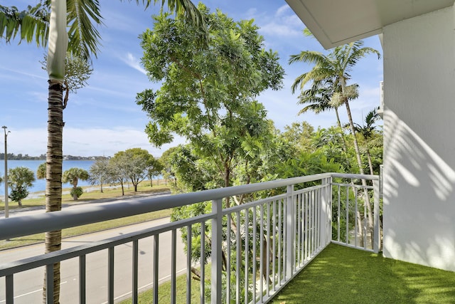 balcony with a water view