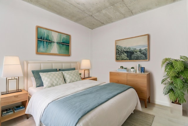 bedroom featuring light hardwood / wood-style floors