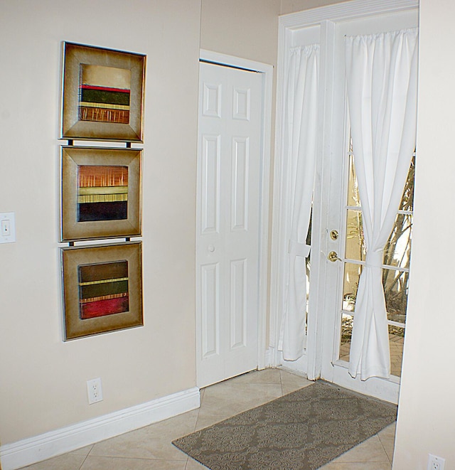 view of tiled foyer