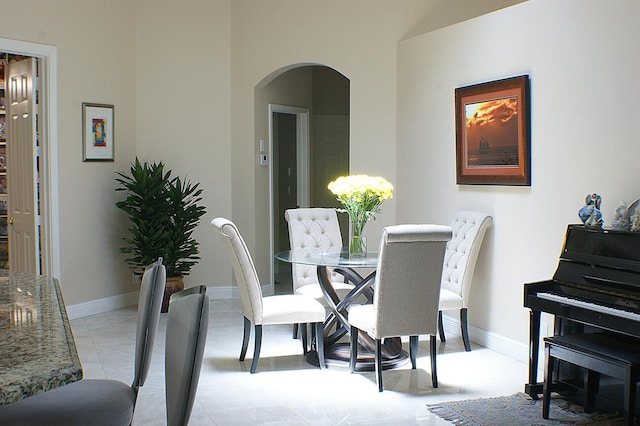 view of tiled dining area