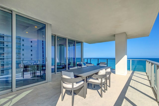 balcony with a water view