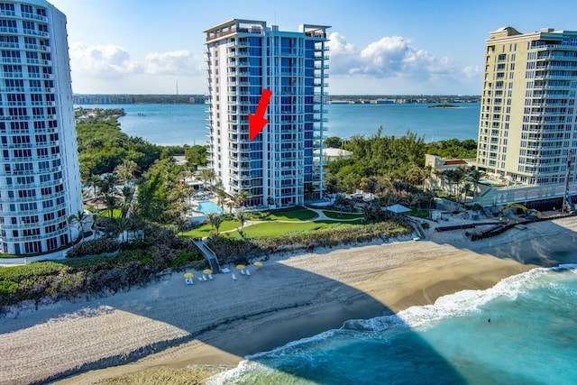 exterior space with a view of the beach