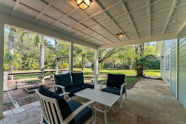 view of patio / terrace with an outdoor hangout area