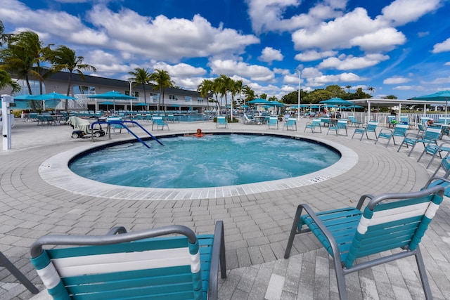 view of pool with a patio area