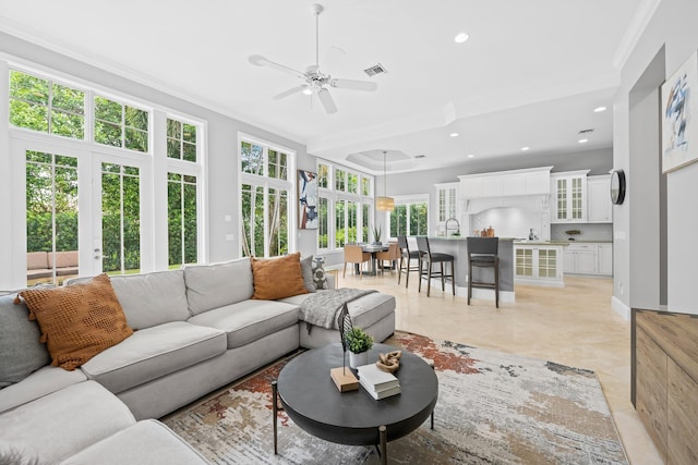 475 NE 4th St, Boca Raton, FL 33432 - sunroom featuring french doors and a sink