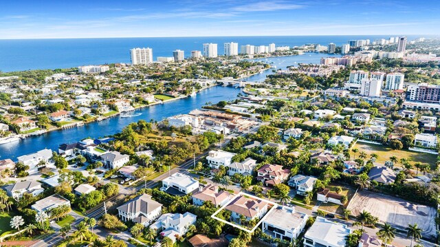 475 NE 4th St, Boca Raton, FL 33432 - aerial view with a residential view, a city view, and a water view