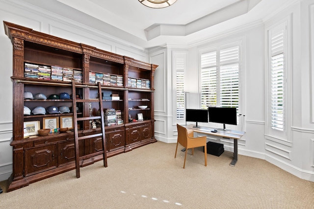 475 NE 4th St, Boca Raton, FL 33432 - home office featuring carpet floors and a decorative wall