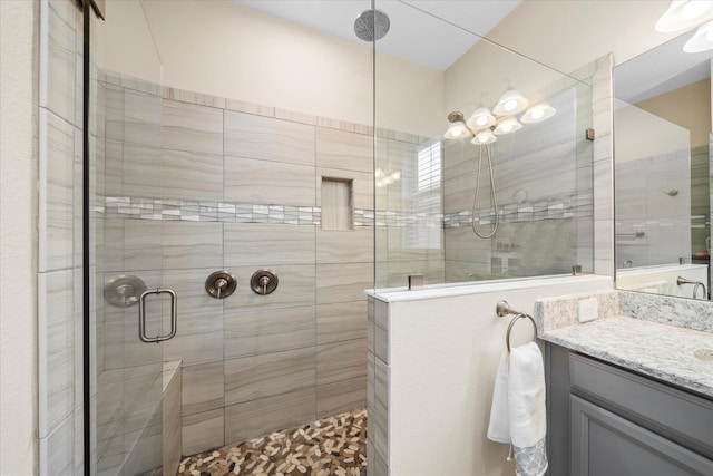 9597 SW Royal Poinciana Dr, Port Saint Lucie, FL 34987 - bathroom with vanity and an enclosed shower