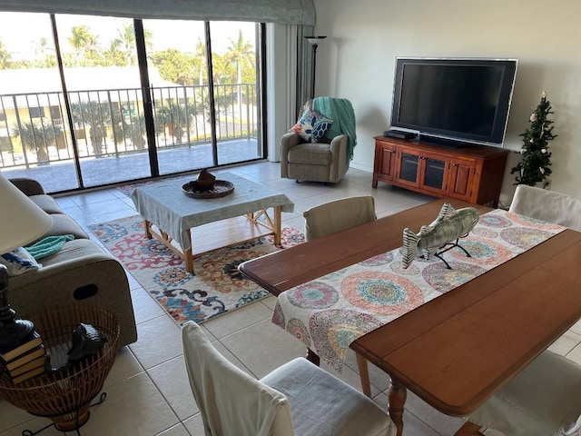 view of tiled living room