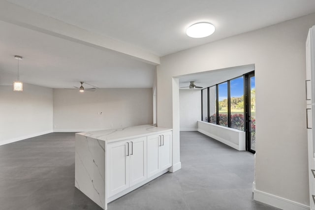 corridor with concrete floors