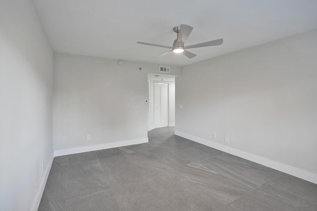 spare room featuring ceiling fan