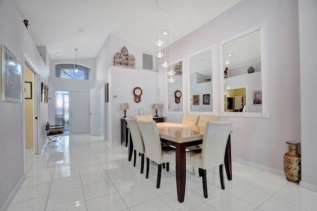 view of tiled dining space