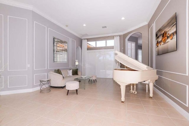9895 SW Nuova Way, Port Saint Lucie, FL 34986 - sitting room featuring ornamental molding and light tile patterned floors