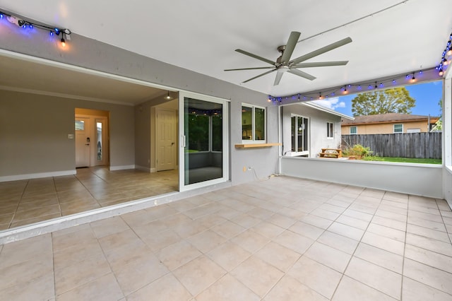 view of patio with ceiling fan