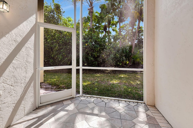 view of unfurnished sunroom