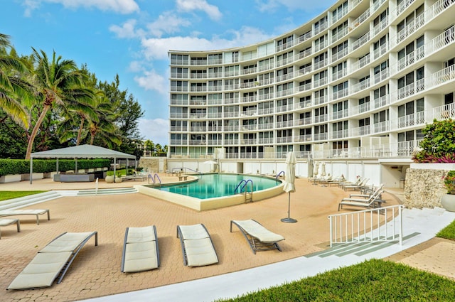 view of pool with a patio area