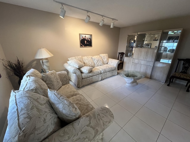 view of tiled living room