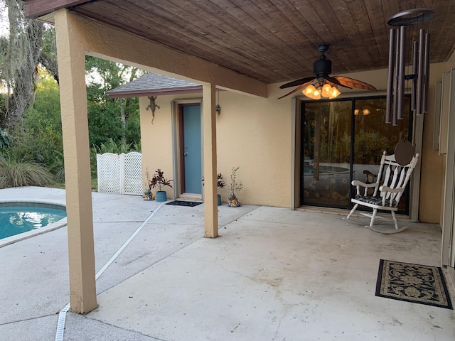 view of patio / terrace with ceiling fan